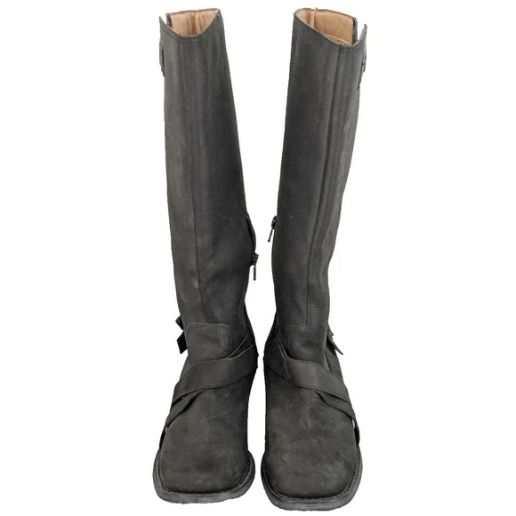 DURANGO Womens Cowgirl Boots SIZE 7.5M Black Leather Buckle/Zip Closure - Picture 5 of 12